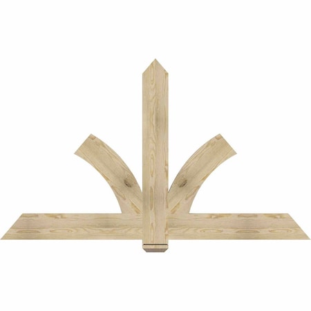 Ekena Millwork Redmond Rough Sawn Timber Gable Bracket, Douglas Fir, 72"W x 42"H x 2"D x 6"F, 14/12 Pitch GBW072X42X0206RED00RDF